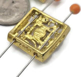 Upgrade your designs with these glamorous gold 2‑hole connector beads featuring delicate filigree detailing and sparkling rose rhinestones. The large center crystal has an aurora borealis (AB) coating that catches the light with rainbow shimmer. Perfect as focal slider beads for bracelets, necklaces, chokers, and bead‑woven bands. Pair with seed beads, pearls, or gemstone beads for an elegant, high‑impact look in DIY jewelry making.