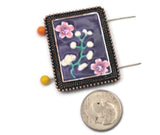 2 hole slider beads (Qty 1) Large Silver Metal Floral Flower Focal Finding Crafting, Beading Jewelry Making Bracelets or Necklaces 836-M11