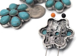 Turquoise cluster 2‑hole slider beads add bold Southwestern character to handmade jewelry. The dual holes stabilize leather cuffs and bead‑woven bands so the focal stays centered. Combine with seed beads, pearls, Czech glass, or howlite for balanced designs. Great as focal beads, bracelet beads, and necklace beads for Western jewelry, hatbands, and everyday boho statement accessories.