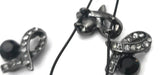 Bring a modern, edgy vibe to your projects with these gunmetal 2‑hole slider beads in a ribbon design. Set with a large jet black rhinestone and rows of sparkling black diamond crystals, they are perfect focal beads and connectors for bracelets and necklaces. The double‑hole style keeps strands aligned for a professional finish. Pair with seed beads, gemstone beads, or crystals for stunning DIY jewelry making and artisan supplies.