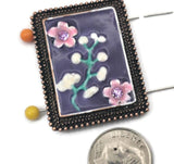 2 hole slider beads (Qty 1) Large Silver Metal Floral Flower Focal Finding Crafting, Beading Jewelry Making Bracelets or Necklaces 836-M11