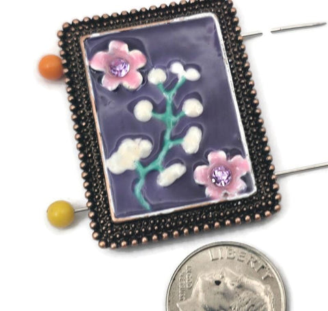 2 hole slider beads (Qty 1) Large Silver Metal Floral Flower Focal Finding Crafting, Beading Jewelry Making Bracelets or Necklaces 836-M11