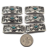 Add a bold western element to your designs with these turquoise style 2 hole slider beads featuring intricate southwestern patterns in antique silver metal. These metal slide spacer beads are perfect for double strand bracelet and necklace jewelry making and pair beautifully with seed beads, duo beads, gemstones, or leather cords. Ideal for western jewelry making, boho bracelets, cowgirl jewelry, and DIY beading supplies.