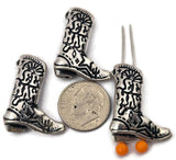 These unique Yee Haw cowboy boot slider beads bring bold western personality to your handmade jewelry. Crafted with detailed engraving and two holes on the back, they are perfect for double-strand bracelet designs and layered jewelry pieces. The fun “Yee Haw” lettering makes them a standout focal bead for western jewelry makers. Great for country themed accessories, rodeo inspired jewelry, and rustic handmade bracelet designs.