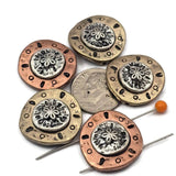 These beautiful sand dollar sea life slider beads are perfect for ocean inspired jewelry designs. The raised silver sand dollar center is surrounded by an antique style textured frame that adds depth and detail. Designed with two holes on the back, these beads work perfectly for double strand bracelet projects and layered jewelry designs. A wonderful choice for beach themed jewelry, nautical accessories, and coastal style creations.