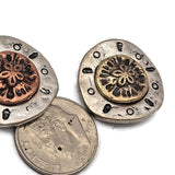 Add coastal elegance to your handmade jewelry with these sand dollar sea life beads. The layered medallion center and textured frame create a bold focal bead for double strand bracelet designs. Designed with two holes on the back, they work beautifully with leather cord or wire. Perfect for ocean jewelry, beach themed accessories, nautical bracelets, and coastal handmade jewelry.