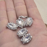 Rare clear rhinestone oval focal beads with full encrusted platinum silver border and double hole construction. These unique 2 hole slider beads anchor beautifully in peyote stitch, loom work, and bead embroidery. Perfect statement findings for bridal accessories, bohemian necklaces, and stretch bracelets. Pair with seed beads, SuperDuo, semi-precious chips, and Czech glass components.