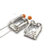 These geometric rectangle rhinestone double hole focal beads feature brilliant emerald cut clear crystal in platinum silver prong setting. Hard to find 2 hole slider beads perfect for statement bracelets, pendant necklaces, and bead weaving. Pair with turquoise, Czech glass, crystal beads, and seed beads around them. Unique findings for jewelry makers and serious beaders.