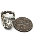 Unique clear crystal teardrop 2 hole slider beads with silver prong setting. These rhinestone spacer beads are perfect for bridal designs, custom veils, earrings, and multi-strand bracelets. A favorite among beaders and crafters working with Duo, SuperDuo, and CzechMates two hole bead systems.