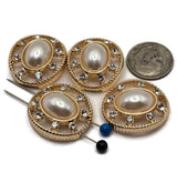 2 Hole Slider Beads (4 pc) Gold Metal Focal Beading, Crafting, Jewelry Necklaces, Bracelets in Gold -Ornate Detailing Spacer 867 M14
