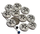 2 Hole Slider Beads (9 pc) Sand Dollar Sea Life Silver Metal Spacer for Crafting or Jewelry Making Necklaces Bracelets 570-M5