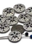 2 Hole Slider Beads (9 pc) Sand Dollar Sea Life Silver Metal Spacer for Crafting or Jewelry Making Necklaces Bracelets 570-M5