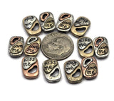 2 Hole Slider Beads (12 pcs) Metal Focal Inspirational for Crafting Beading DIY Jewelry Making Necklaces or Bracelets Findings 344-M5
