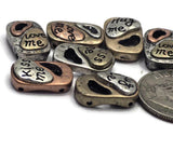 2 Hole Slider Beads (12 pcs) Metal Focal Inspirational for Crafting Beading DIY Jewelry Making Necklaces or Bracelets Findings 344-M5
