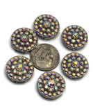 2 Hole Slider Beads Qty 6 Clear AB Rhinestone Round Silver Focal Findings Spacer Jewelry Making Beading Bracelets Necklaces Crafting 871 N4