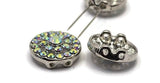 2 Hole Slider Beads Qty 6 Clear AB Rhinestone Round Silver Focal Findings Spacer Jewelry Making Beading Bracelets Necklaces Crafting 871 N4
