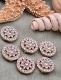 2 Hole Slider Beads Qty 6 Clear Rhinestone Round Gold Focal Spacer Findings Spacer Jewelry Making Beading Bracelets Necklaces Crafting 870N4
