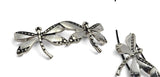 2 Hole Slider Beads (2 pcs) Large Metal Focal Dragonfly Silver Findings for Crafting and Jewelry Making Necklaces and Bracelets 875-M5