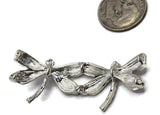 2 Hole Slider Beads (2 pcs) Large Metal Focal Dragonfly Silver Findings for Crafting and Jewelry Making Necklaces and Bracelets 875-M5