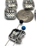 2 Hole Slider Beads (5 pc) Silver Metal Owls Rhinestones for Jewelry Making Beading Necklaces or Bracelets or Crafting - 885-M5