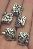 2 Hole Slider Beads (5 pc) Silver Metal Tree Vines for Jewelry Making Beading Necklaces or Bracelets or Crafting - 884-M5