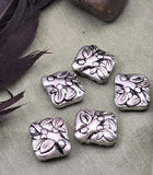 2 Hole Slider Beads (5 pc) Silver Metal Tree Vines for Jewelry Making Beading Necklaces or Bracelets or Crafting - 884-M5