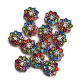 2 Hole Slider Beads (Qty 13) Floral Flower Silver for Crafting, Beading Jewelry Making into Necklaces, Bracelets Earrings Rhinestone 802-N5