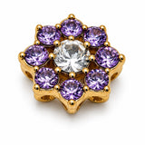 2 Hole Slider Beads (Qty 13) Floral Flower Gold for Crafting, Beading Jewelry Making into Necklaces, Bracelets Earrings Rhinestone 890-N4