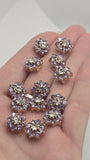 2 Hole Slider Beads (Qty 13) Floral Flower Gold for Crafting, Beading Jewelry Making into Necklaces, Bracelets Earrings Rhinestone 890-N4