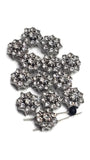 2 Hole Slider Beads (Qty 13) Floral Flower Silver for Crafting, Beading Jewelry Making into Necklaces, Bracelets Earrings Rhinestone 889-N4