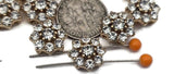 2 Hole Slider Beads (Qty 13) Floral Flower Gold for Crafting, Beading Jewelry Making into Necklaces, Bracelets Earrings Rhinestone 802-N5
