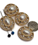 2 Hole Slider Beads (4 pc) Gold Metal Focal Beading, Crafting, Jewelry Necklaces, Bracelets in Gold -Ornate Detailing Spacer 867 M14