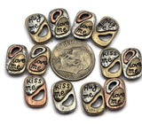 2 Hole Slider Beads (12 pcs) Metal Focal Inspirational for Crafting Beading DIY Jewelry Making Necklaces or Bracelets Findings 344-M5