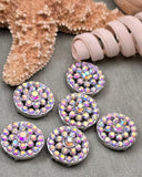 2 Hole Slider Beads Qty 6 Clear AB Rhinestone Round Silver Focal Findings Spacer Jewelry Making Beading Bracelets Necklaces Crafting 871 N4