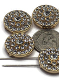 2 Hole Slider Beads Qty 6 Clear Rhinestone Round Gold Focal Spacer Findings Spacer Jewelry Making Beading Bracelets Necklaces Crafting 870N4