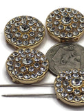 2 Hole Slider Beads Qty 6 Clear Rhinestone Round Gold Focal Spacer Findings Spacer Jewelry Making Beading Bracelets Necklaces Crafting 870N4