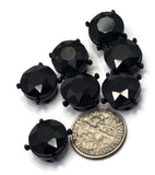 2 Hole Slider Beads (Qty 7) Jet Gun Metal Rhinestone Round Silver Metal Spacer Jewelry Making Beading Bracelets Necklaces Crafting 899 H8