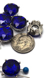 2 Hole Slider Beads (Qty 7) Vitrail Medium Rhinestone Round Silver Metal Spacer Jewelry Making Beading Bracelets Necklaces Crafting 893 N5