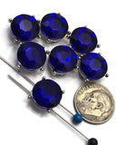 2 Hole Slider Beads (Qty 7) Vitrail Medium Rhinestone Round Silver Metal Spacer Jewelry Making Beading Bracelets Necklaces Crafting 893 N5