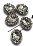 2 Hole Slider Beads (Qty 5) Clear Rhinestone Bridal Metal Spacer Jewelry Making Beading Bracelets Necklaces Crafting 901 N5