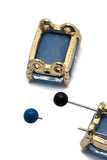 2 Hole Slider Beads Qty 4 Blue Rhinestone Rectangle Gold Bezel Spacer Jewelry Making Beading Bracelets Necklaces Crafting 907-F13