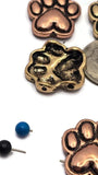 2 hole sliders beads qty 5 Focal Mixed Metal Gold, Silver and Copper Paw Print Dog Jewelry Making Beading Necklace Bracelets M14-874
