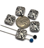 2 Hole Slider Beads (5 pc) Silver Metal Tree Vines for Jewelry Making Beading Necklaces or Bracelets or Crafting - 884-M5