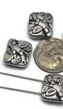 2 Hole Slider Beads (5 pc) Silver Metal Tree Vines for Jewelry Making Beading Necklaces or Bracelets or Crafting - 884-M5