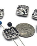 2 Hole Slider Beads (5 pc) Silver Metal Tree Vines for Jewelry Making Beading Necklaces or Bracelets or Crafting - 884-M5