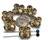 2 Hole Slider Beads (6 pc) Topaz CZ Rhinestone Perfect for Beading, Crafting, Jewelry Making into Necklaces, Bracelets in Spacer 829 M14