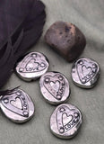 2 Hole Slide Beads (5 pcs) Heart Silver Metal Focal Crafting Beading Jewelry Making DIY Bracelet or Necklace 513-M18