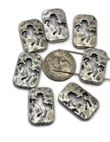 2 Hole Slide Beads (7 pcs) Horse Western Silver Metal Focal Beading Jewelry Making DIY Bracelet or Necklace 833-M18