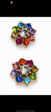 2 Hole Slider Beads (Qty 13) Floral Flower Silver for Crafting, Beading Jewelry Making into Necklaces, Bracelets Earrings Rhinestone 802-N5
