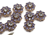 2 Hole Slider Beads (Qty 13) Floral Flower Gold for Crafting, Beading Jewelry Making into Necklaces, Bracelets Earrings Rhinestone 890-N4